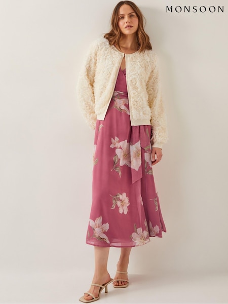 Monsoon Natural Fi Floral Knit Cardigan (G01705) | ₪553