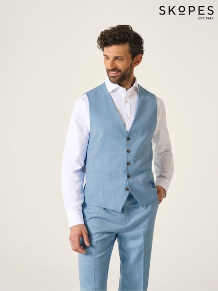 Skopes Blue Tailored Fit Lucien Suit Waistcoat (G01707) | 272 QAR