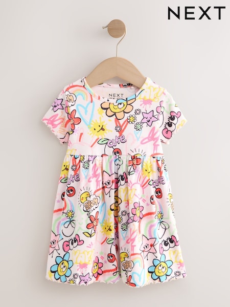 Doodle Pink Short Sleeve Jersey Summer Dress (3mths-7yrs) (G01746) | €8.50 - €11.50