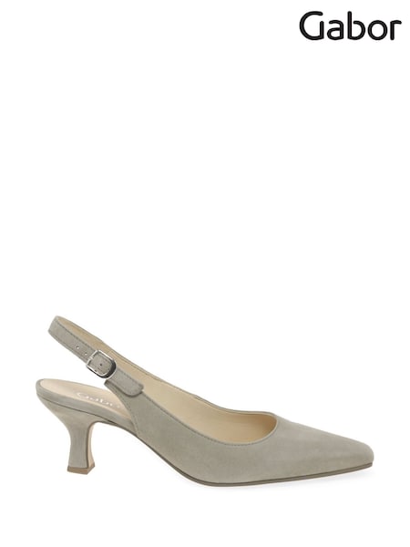 Gabor Natural Lindy Suede Open Court Shoes (G01768) | €141