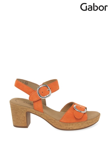 Gabor Orange Fantastica Suede Fashion Sandals (G01771) | 494 QAR
