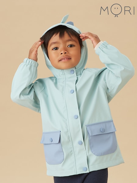 MORI Green Dinosaur Lined Waterproof Coat (G01890) | AED349