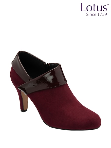 Lotus Red Heeled Shoe Boots (G01912) | €80