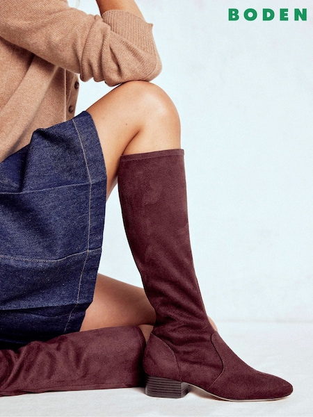 Boden Red Flat Stretch Knee Boots (G01990) | R$ 1.275