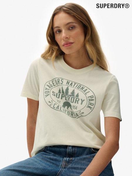 Superdry White Lo-fi Outdoors Relaxed T-Shirt (G02007) | €41