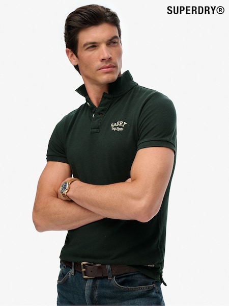 Superdry Green Vintage Athletic Embroidered Polo Shirt (G02068) | €53