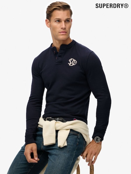 Superdry Blue Vintage Athletic Grandad Top (G02080) | €68