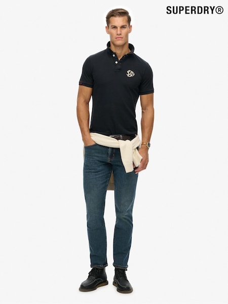 Superdry Blue Vintage Athletic Embroidered Polo Shirt (G02095) | €53