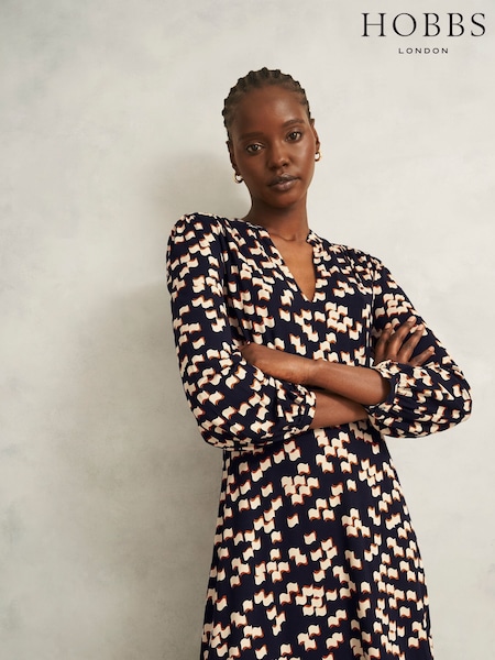 Hobbs Blue Harlie Jersey Dress (G02122) | €126