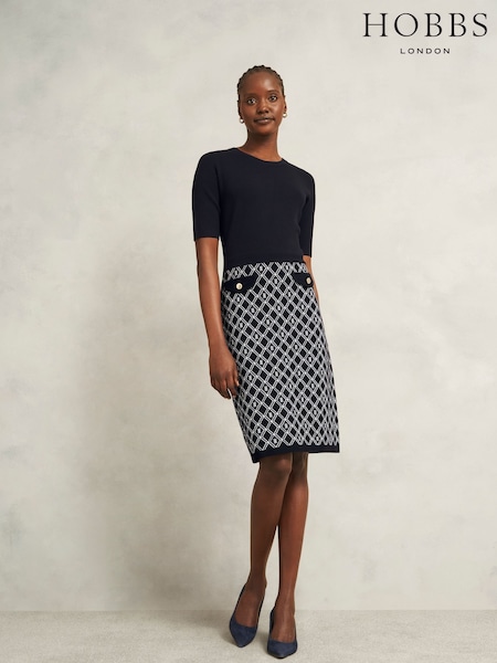 Hobbs Blue Perrie Knitted Dress (G02124) | R$ 1.375