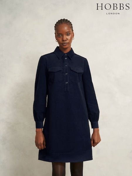 Hobbs Blue Lena Dress (G02126) | €178