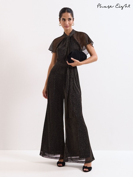 Phase Eight Black Petite Amara Jumpsuit (G02226) | 826 QAR