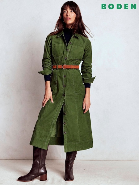 Boden Green Amanda Cord Midi Dress (G02276) | €191