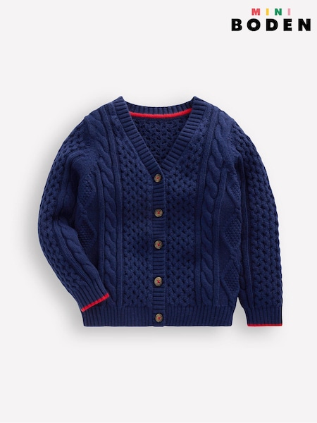 Boden Blue Heritage Cable Cardigan (G02284) | AED215 - AED245