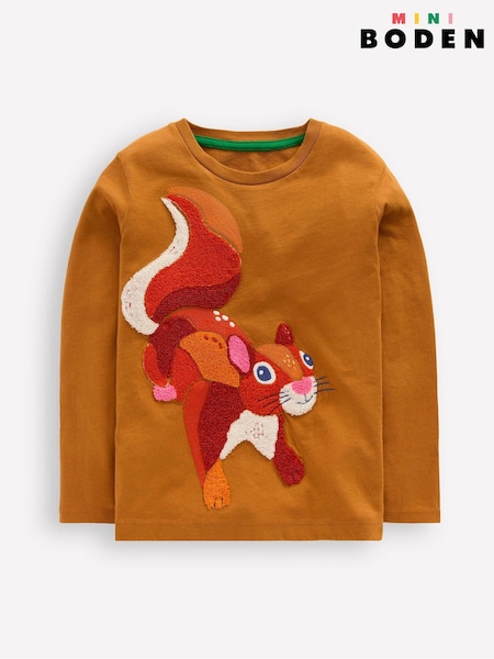 Boden Brown Long Sleeve Bouclé T-Shirt (G02288) | €24 - €26