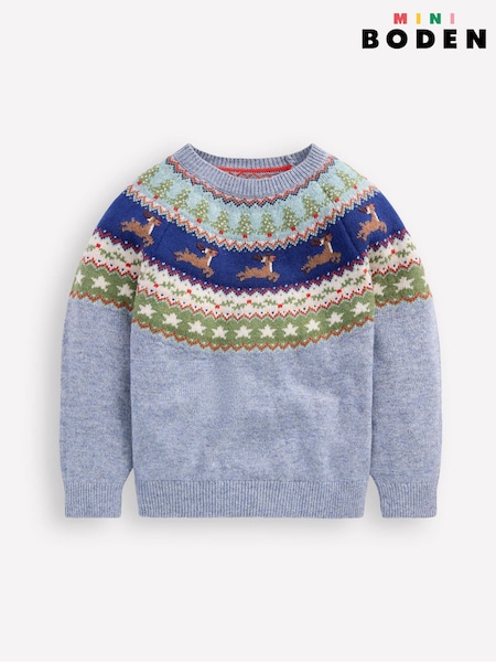 Boden Sky Blue Fair Isle Jumper (G02289) | €58 - €65