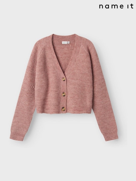 Name It Pink Boxy Short Knitted Cardigan (G02383) | AED146