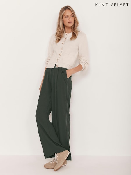 Mint Velvet Green Tailored Wide Trousers (G02394) | €140