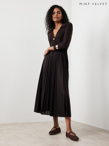 Mint Velvet Brown Jersey Midi Dress (G02400) | €126