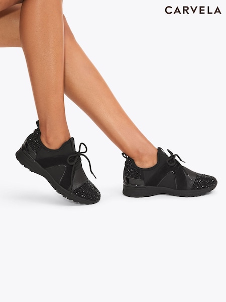 Carvela Black Elastic Trainers (G02446) | €190
