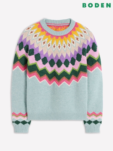 Boden Blue Eleanor Fair Isle Jumper (G02632) | €164