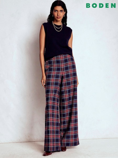 Boden Blue Belgravia Wool Trousers (G02636) | €203