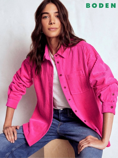 Boden Pink Cord Overshirt (G02717) | €138
