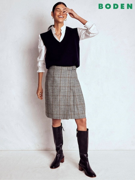 Boden Blue Helen Wool Kilt Skirt (G02718) | R$ 1.375