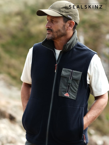 Azul - Sealskinz Wreningham Mens Polar Fleece Gilet (G02899) | R$ 740