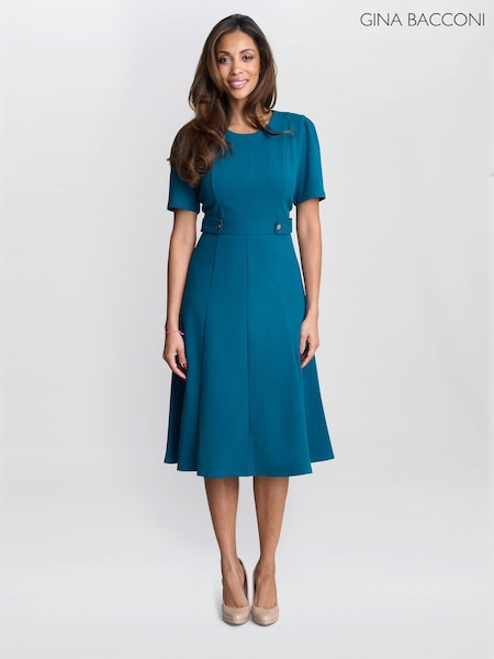 Gina Bacconi Blue Mel Fit And Flare Midi Dress (G04189) | €239