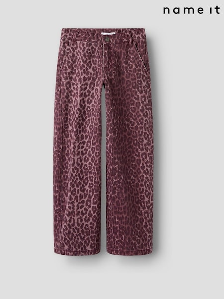 Name It Purple Wide Leg Leopard Jeans (G04191) | 144 QAR