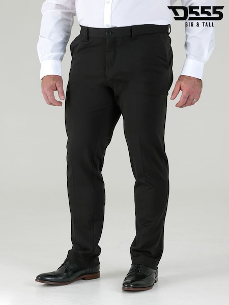 D555 Black YARMOUTH Bi-Stretch Trousers With Flexible Waistband (G04365) | 243 QAR