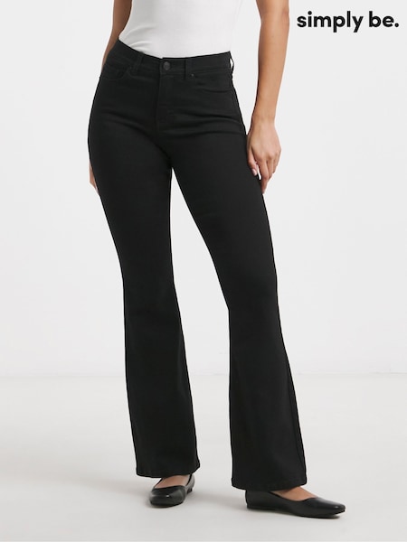Simply Be Black 24/7 Flared Jeans (G04550) | €37
