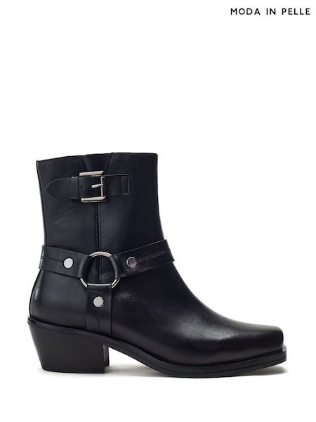 Preto - Moda in Pelle SH Gee Moto Ankle Boots (G04600) | R$ 1.375