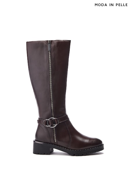 Moda in Pelle Sherie Long Boots With Snaffle Trim And Heel Clip (G04601) | R$ 1.865
