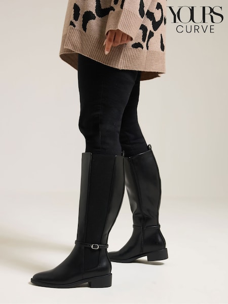 Yours Curve Extra-Wide Fit Elastic Riding Boots (G04607) | R$ 640