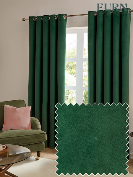 Furn The Ultimate Velvet 100% Blackout Eyelet Curtains (G04613) | ‏192 ر.ق. - ‏462 ر.ق.