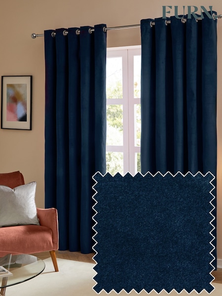 Furn Royal The Ultimate Velvet 100% Blackout Eyelet Curtains (G04624) | €49 - €118