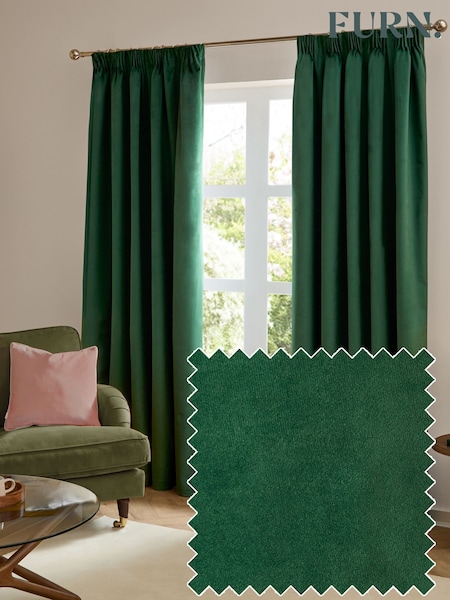 Furn The Ultimate Velvet Pencil Pleat Curtains (G04635) | ‏177 ر.ق. - ‏374 ر.ق.
