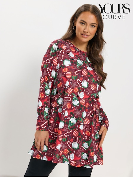 Yours Curve Red Novelty Swing Tunic (G04667) | €31