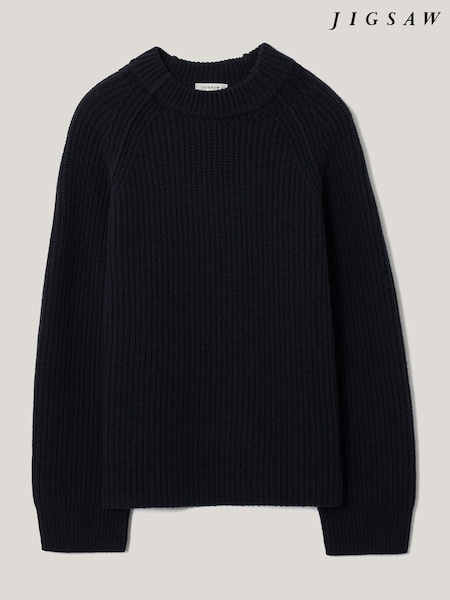 Jigsaw Blue Fishermans Rib Crew Jumper (G04814) | €185