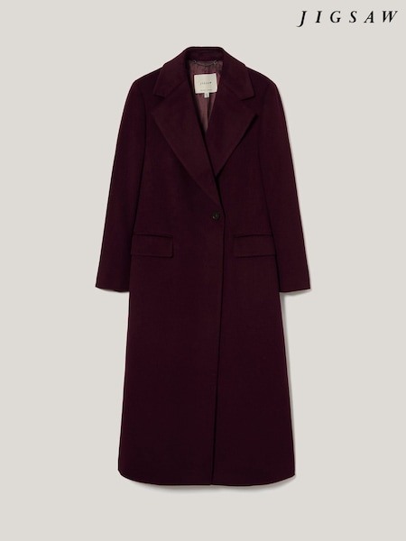 Jigsaw Purple Wool Maxi City Coat (G04816) | €497