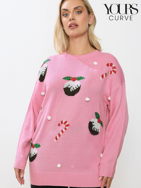 Yours Curve Candy Cane Novelty Jumper (G04889) | ‏198 د.إ.‏