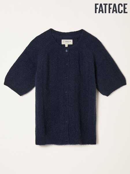 FatFace Georgina Navy Knitted Fluffy Cardigan (G05050) | €73