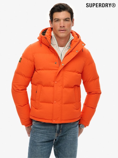 Superdry Orange Everest Short Hooded Puffer Jacket (G05203) | €182