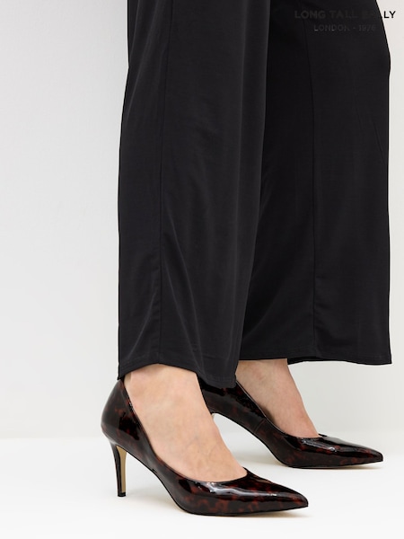 Long Tall Sally Brown Tortoise Shell Point Court Shoes (G05243) | R$ 425