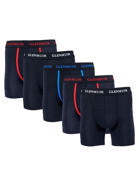 Glenmuir Long Leg Super Soft Cotton Blend Boxers Multi Pack (G05367) | R$ 245