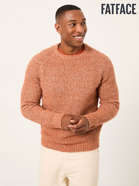 Laranja queimada - FatFace Knitted Crew Neck Jumper (G05384) | R$ 545