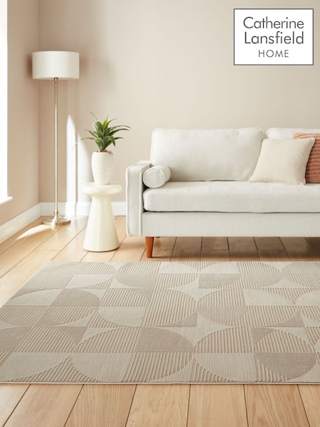 Catherine Lansfield Natural Retro Circles Washable Rug (G05397) | €81 - €238