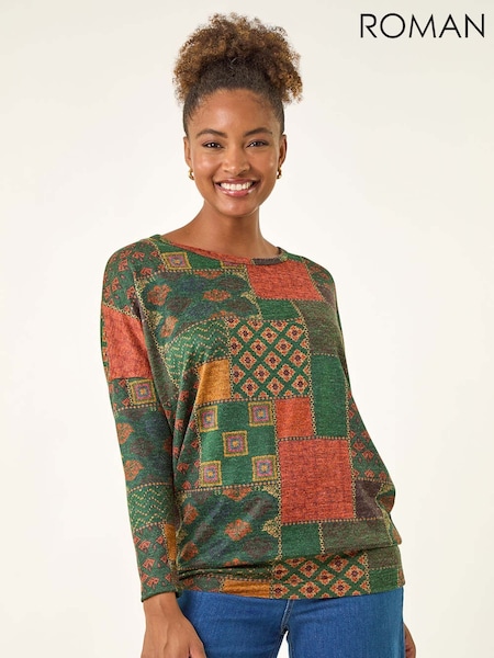 Roman Patchwork Print Snit T-Shirt (G05484) | R$ 485